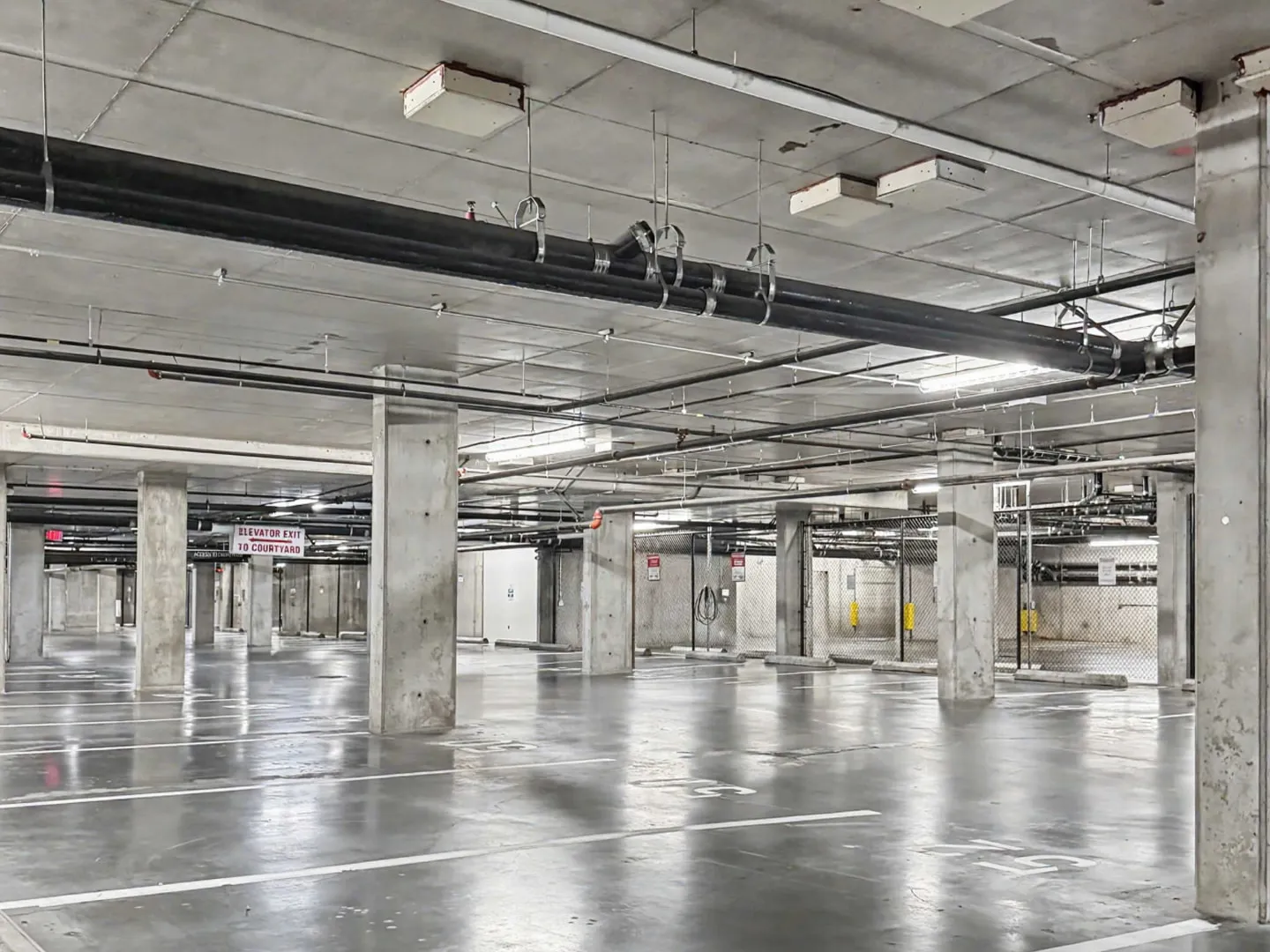 Parkade cleaning in progress